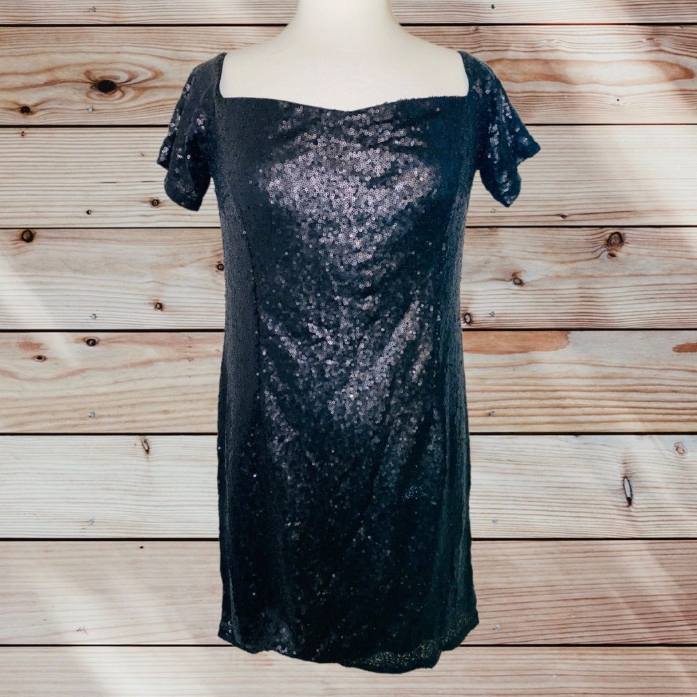 L1 Glamorous sequin dress black new NWT‎ Large
